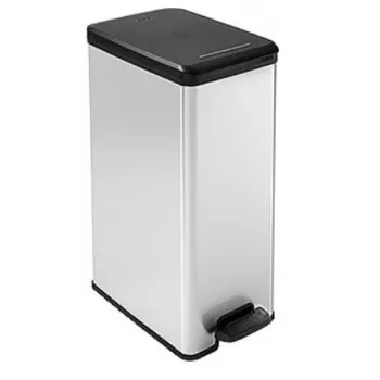 Curver Slim Bin 40L neliömäinen muovi musta, hopea