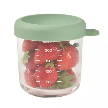 BEABA lasinen vauvanruokapurkki ilmatiiviillä kannella 250 ml salvianvihreä