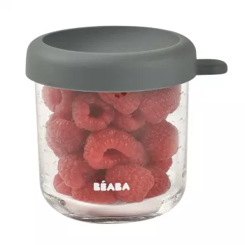 BEABA lasinen säilytyspurkki ilmatiiviillä kannella 250 ml mineral