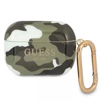 GUESS GUAPUCAMA AirPods Pro -kotelo vihreä/khaki camo -mallisto