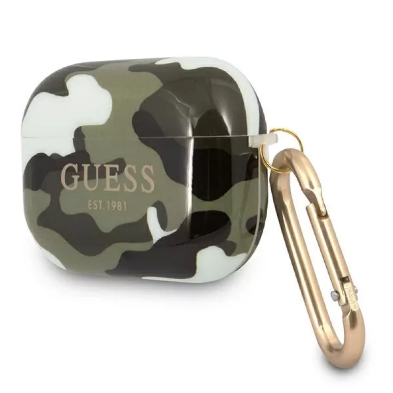 GUESS GUAPUCAMA AirPods Pro -kotelo vihreä/khaki camo -mallisto