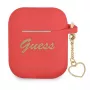 GUESS GUA2LSCHSR AirPods 1/2 -kotelo punainen silikoni Charm Heart Collection