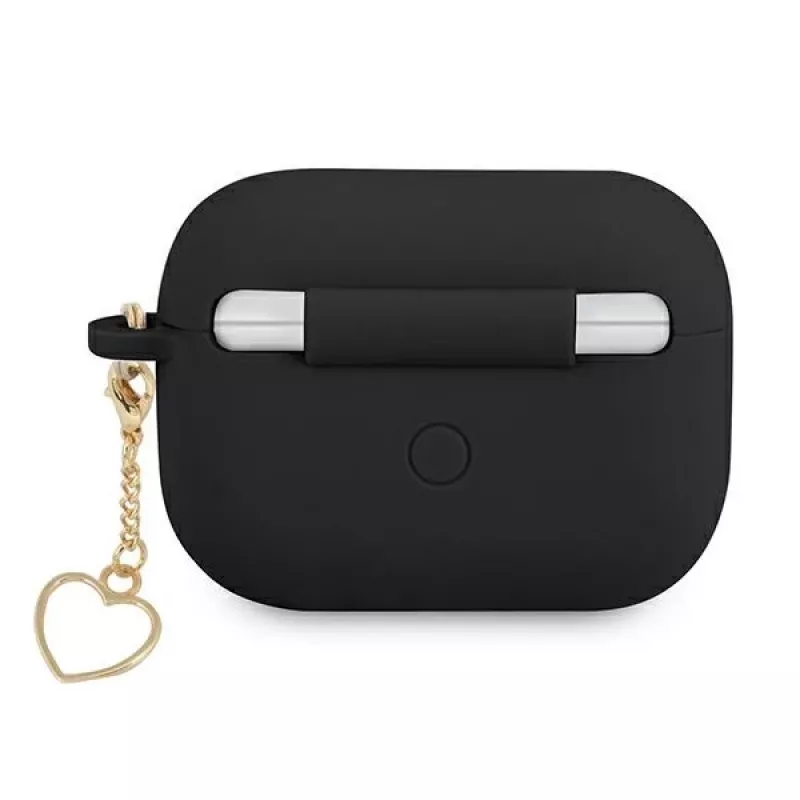 GUESS GUAPLSCHSK AirPods Pro -kotelo musta silikoni Charm Heart Collection
