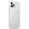 GUESS Vintage Script Gold hardcase Apple iPhone 12 Pro Max -läpinäkyvä