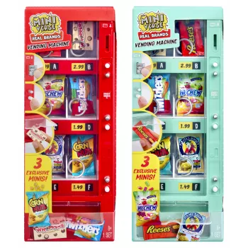MGA's Miniverse myyntiautomaatti leikkisetti - Make It Mini Food Diner sarja 1, 4 yllätyskapselia, interaktiivinen kolikon syöttö ja palautus, keräiltävät miniruoka-luomukset, yli 8-vuotiaille