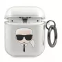 Karl Lagerfeld KLA2UKHGS AirPods 1/2 -kotelo hopea glitter Karl's Head