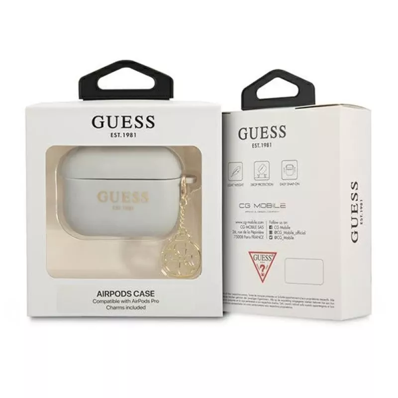 Guess GUAPLSC4EG AirPods Pro -kotelo harmaa silikoni Charm 4G -mallisto