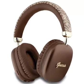 GUESS GUE003639 Gcube Metallic Script Logo on-ear Bluetooth-kuulokkeet ruskea