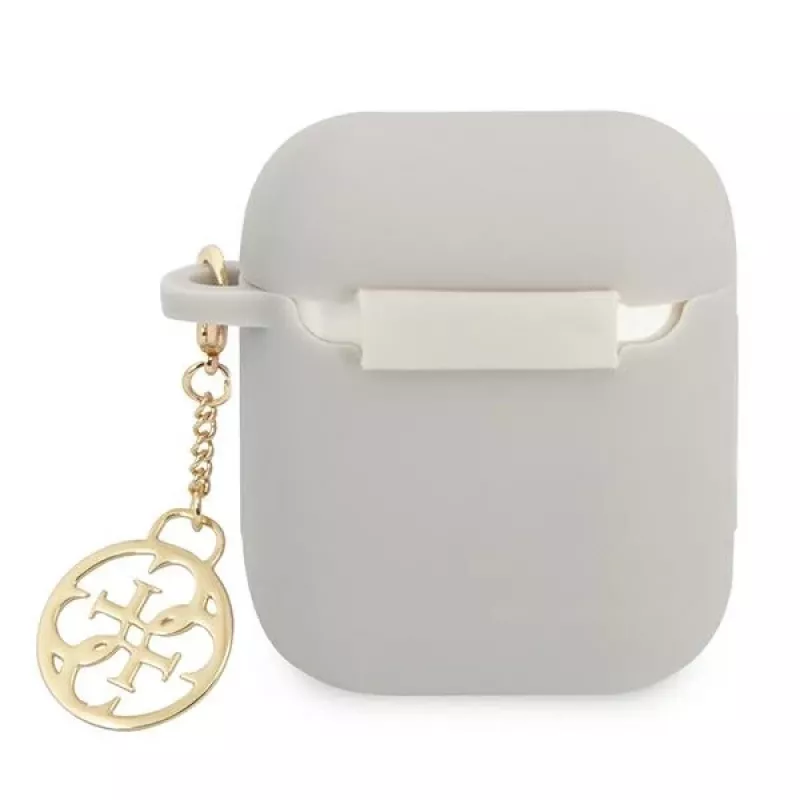 Guess GUA2LSC4EG AirPods 1/2 -kotelo harmaa silikoni riipus 4G -mallisto