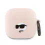 Karl Lagerfeld silikoni Choupette pää 3D -kotelo AirPods 4 - pinkki