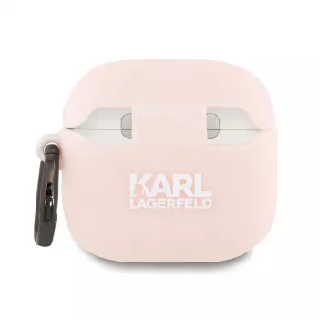Karl Lagerfeld silikoni Choupette pää 3D -kotelo AirPods 4 - pinkki
