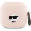 Karl Lagerfeld silikoni Choupette pää 3D -kotelo AirPods 4 - pinkki