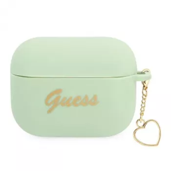 GUESS GUAPLSCHSN AirPods Pro -kotelo vihreä silikoni Charm Heart Collection