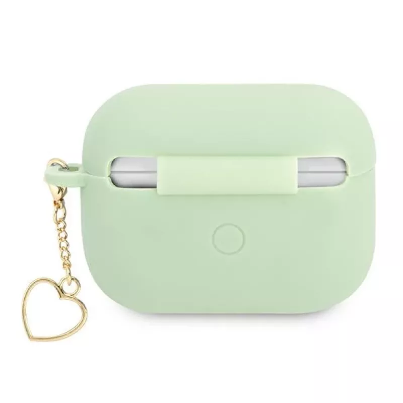 GUESS GUAPLSCHSN AirPods Pro -kotelo vihreä silikoni Charm Heart Collection