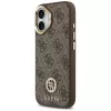 GUESS 4G Strass Logo & Big Strap Metal Buttons MagSafe-kotelo iPhone 17 - ruskea