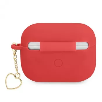 GUESS AirPods Pro -kotelo punainen silikoni Charm Heart Collection