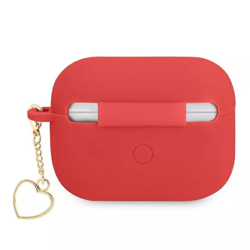 GUESS AirPods Pro -kotelo punainen silikoni Charm Heart Collection