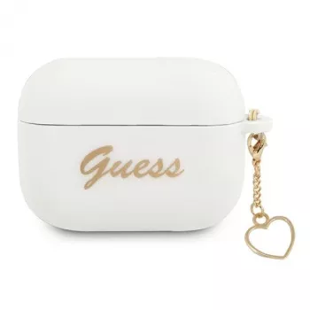Guess GUAPLSCHSH AirPods Pro -kotelo valkoinen silikoni Charm Heart Collection