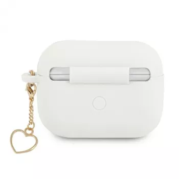 Guess GUAPLSCHSH AirPods Pro -kotelo valkoinen silikoni Charm Heart Collection