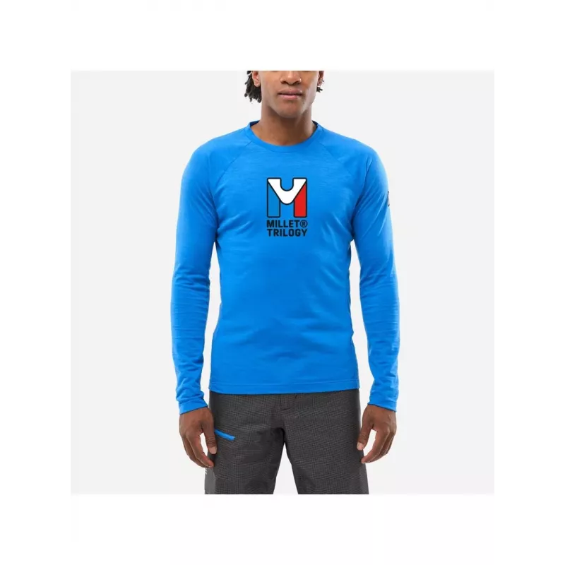 Millet Trilogy Wool TS LS tekninen alusasu - Icon Blue, miesten M