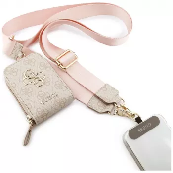 GUESS 4G Metal Logo yleinen crossbody-puhelinhihna pieni käsilaukku - pinkki