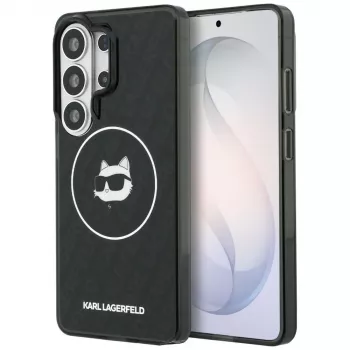 Karl Lagerfeld IML Repeated Choupette MagSafe -kotelo Samsung Galaxy S26 Ultralle, musta
