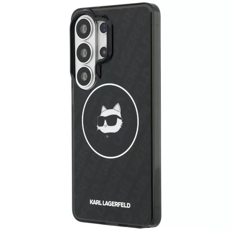 Karl Lagerfeld IML Repeated Choupette MagSafe -kotelo Samsung Galaxy S26 Ultralle, musta