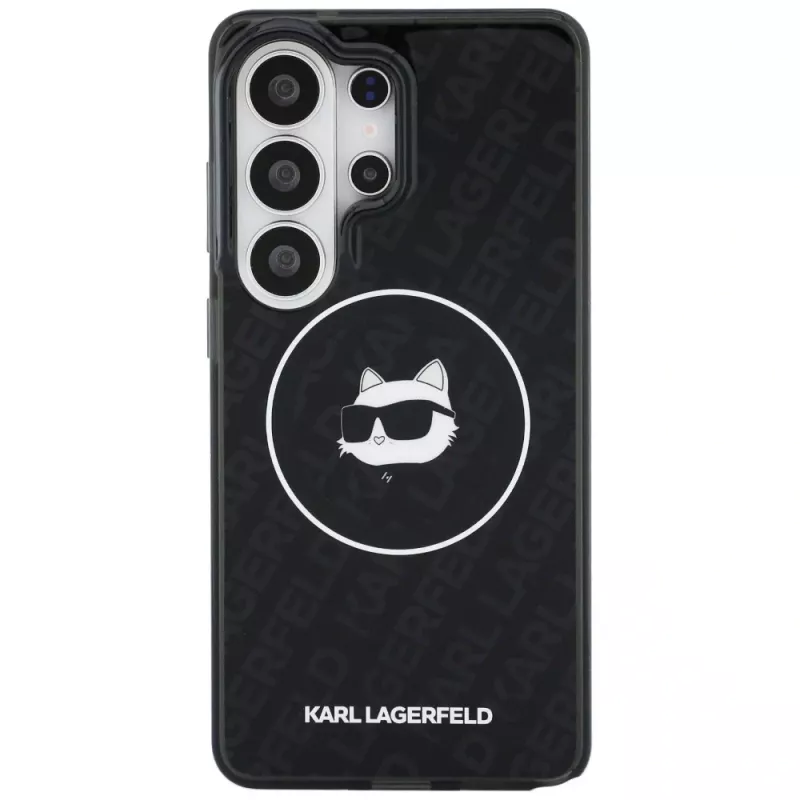 Karl Lagerfeld IML Repeated Choupette MagSafe -kotelo Samsung Galaxy S26 Ultralle, musta