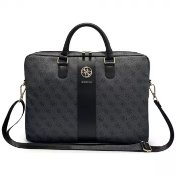 GUESS 4G Round & Classic Logos Stripe 16 tuuman kannettavatietokonelaukku musta