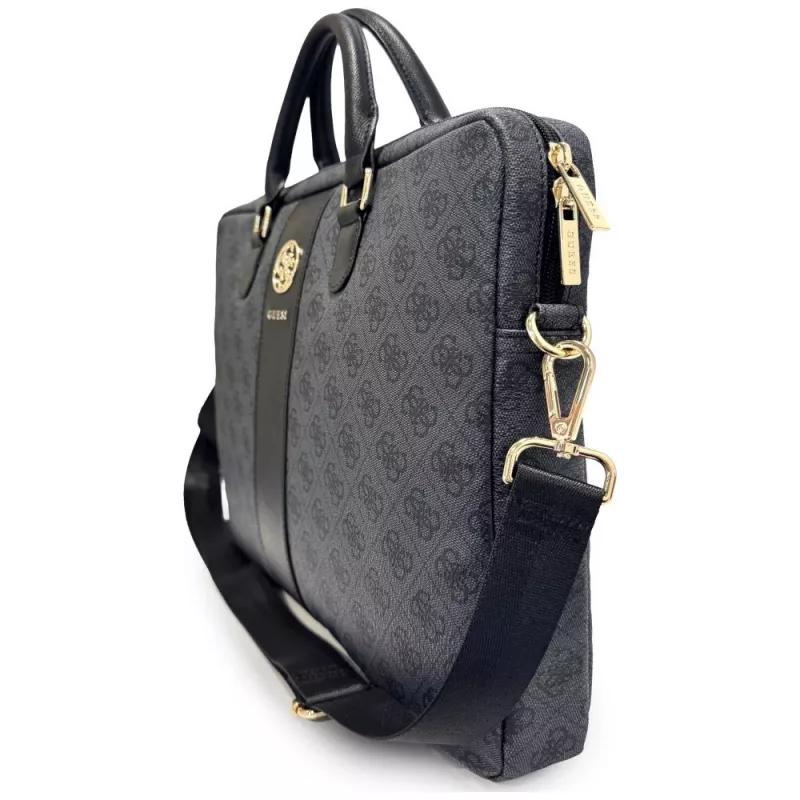 GUESS 4G Round & Classic Logos Stripe 16 tuuman kannettavatietokonelaukku musta