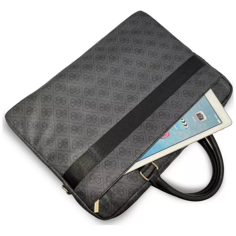 GUESS 4G Round & Classic Logos Stripe 16 tuuman kannettavatietokonelaukku musta