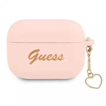 GUESS AirPods Pro kotelo pinkki silikoni Charm Heart Collection