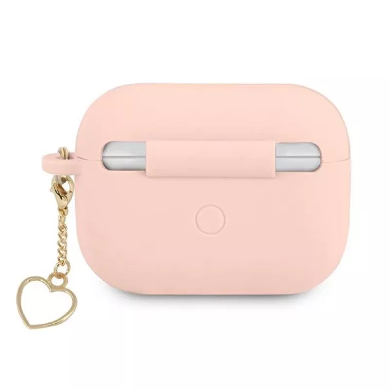 GUESS AirPods Pro kotelo pinkki silikoni Charm Heart Collection