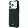 Mercedes nahka Semi Wrap Iconic Line MagSafe -kotelo iPhone 18 Pro Max / 17 Pro Max - musta