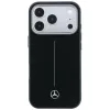 Mercedes nahka Semi Wrap Iconic Line MagSafe -kotelo iPhone 18 Pro Max / 17 Pro Max - musta
