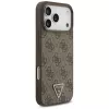 GUESS nahkainen 4G Triangle Strass MagSafe -kuori iPhone 18 Pro Max / 17 Pro Max - ruskea