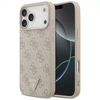 GUESS nahkainen 4G Triangle Strass MagSafe -kuori iPhone 18 Pro Max / 17 Pro Max - pinkki