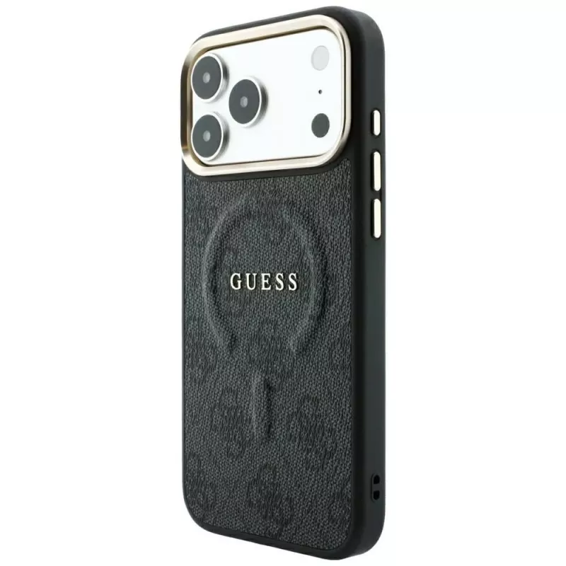 GUESS Embossed 4G Classic MagSafe -kuori iPhone 17 Pro Max / 18 Pro Max - musta