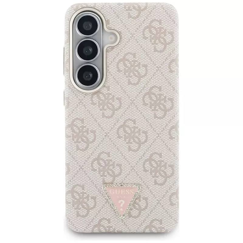 Guess 4G Triangle Logo MagSafe -kuori Samsung Galaxy S26 - pinkki