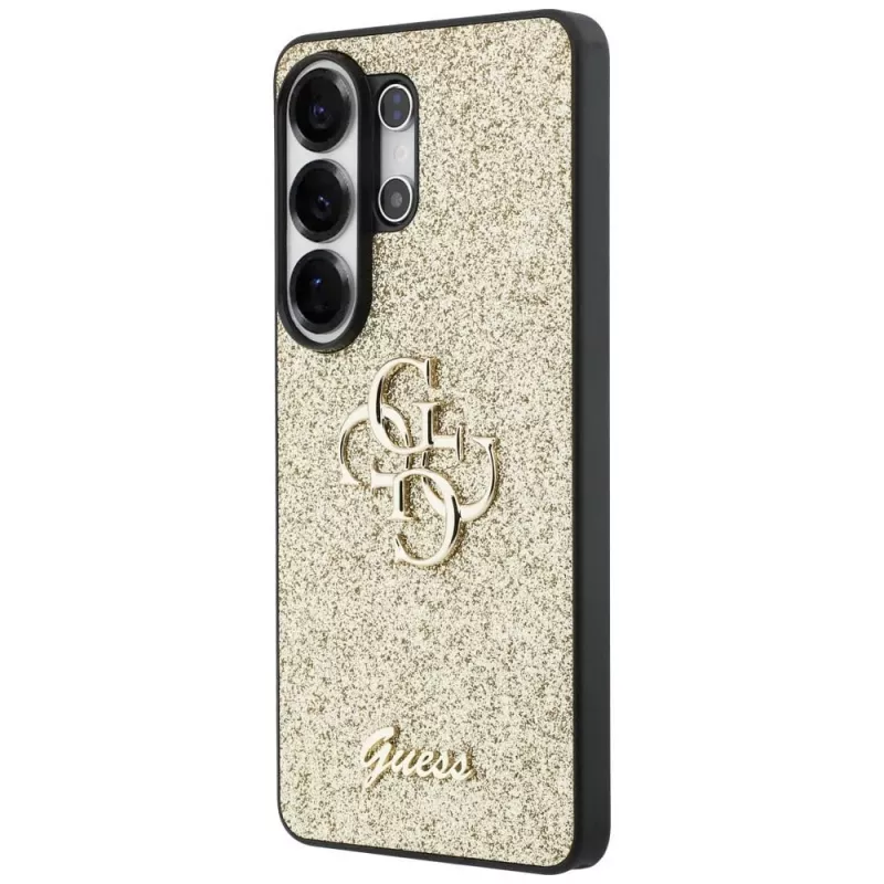 GUESS Fixed Glitter Big 4G Metal Logo -kuori Samsung Galaxy S26 Ultra - kulta