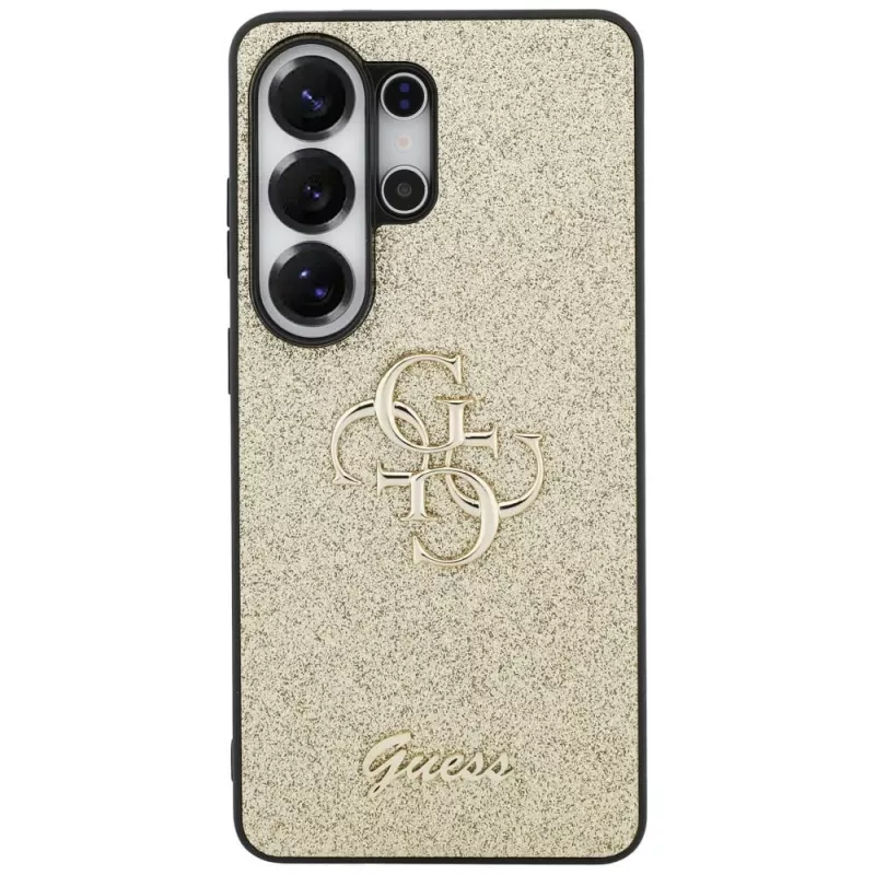 GUESS Fixed Glitter Big 4G Metal Logo -kuori Samsung Galaxy S26 Ultra - kulta
