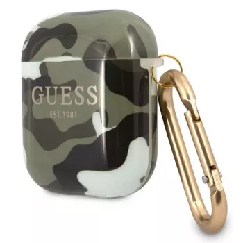 GUESS Camo Collection AirPods 1/2 -kuori vihreä/khaki