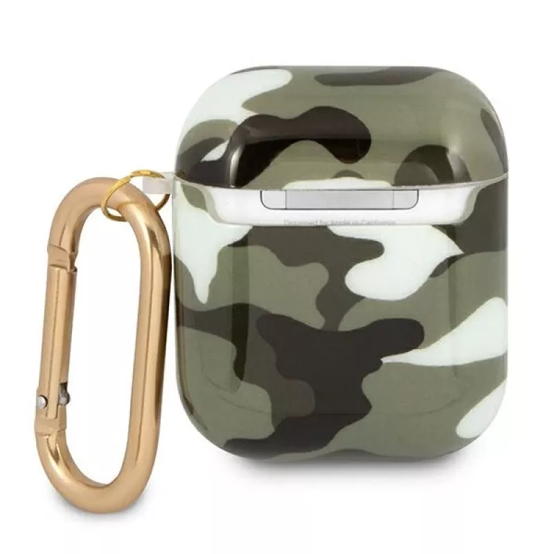 GUESS Camo Collection AirPods 1/2 -kuori vihreä/khaki