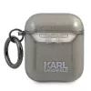 Karl Lagerfeld KLA2UKHGK AirPods 1/2 -kuori musta glitter Karlin pää