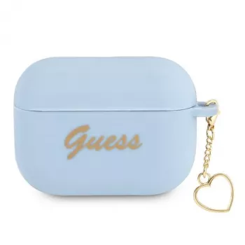 Guess GUAPLSCHSB AirPods Pro -kuori sininen silikoni Charm Heart Collection