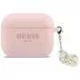 GUESS Silikoninen 4G Charm -kotelo AirPods Pro 3 -kuulokkeille, pinkki