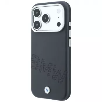 BMW Sign Inclined Deboss Letters MagSafe -kuori iPhone 18 Pro / 17 Pro - harmaa