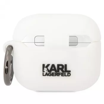 Karl Lagerfeld KLACA3SILKCW AirPods 3 -kuori valkoinen silikoni Karl & Choupette