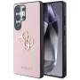 GUESS Grained Big 4G Logo Small Classic Logo kotelo Samsung Galaxy S25 Ultra - pinkki