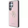 GUESS Grained Big 4G Logo Small Classic Logo kotelo Samsung Galaxy S25 Ultra - pinkki